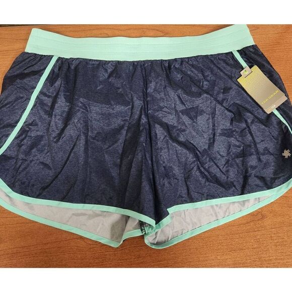 NWT Tek Gear Women's Dry Tek Navy Blue Stretch Waist Shorts Plus Size 1X midrise - Picture 1 of 6